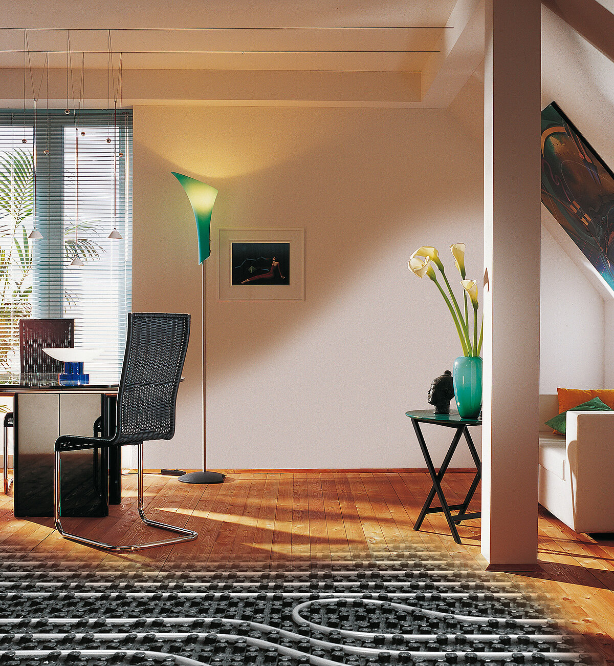 Flächenheizung im Winter Flächenheizung im Winter